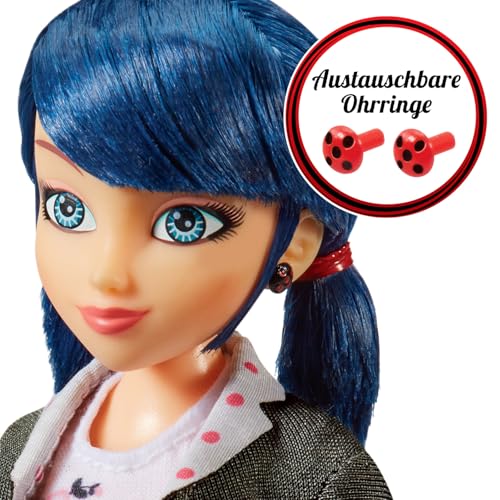 BANDAI – Miraculous Ladybug – Marinette & Ladybug Modepuppe – Bewegliche Puppe 26 cm mit 2 Outfits – Miraculous Spielzeug Gelenkpuppe – Kinderspielzeug ab 4 Jahren – P50355