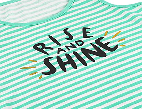 Cozchique Girls Tank Top Pajamas – Size 16 Summer Shorts Pjs Set Big Kids Clothes For Tween/Teens Green Stripe #TOP2