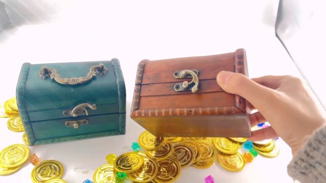 Scrigno Del Tesoro In Legno Vintage Verde, Con Serratura Decoro, 18x14,7x12,4 Cm, Per Caccia Al Tesoro, Gioielli, Regalo Bambini