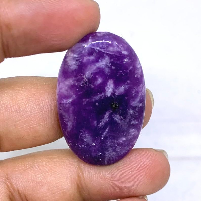 Lépidolite violette pour projets DIY création pendentif et bague ovale