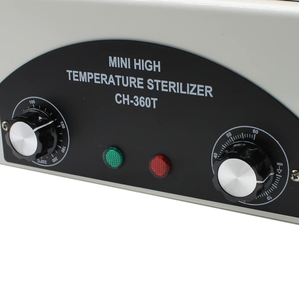 Esterilizador de aire caliente para uñas, 300 W, dispositivo desinfectante con temporizador de control para dispositivos médicos (1,9 L)