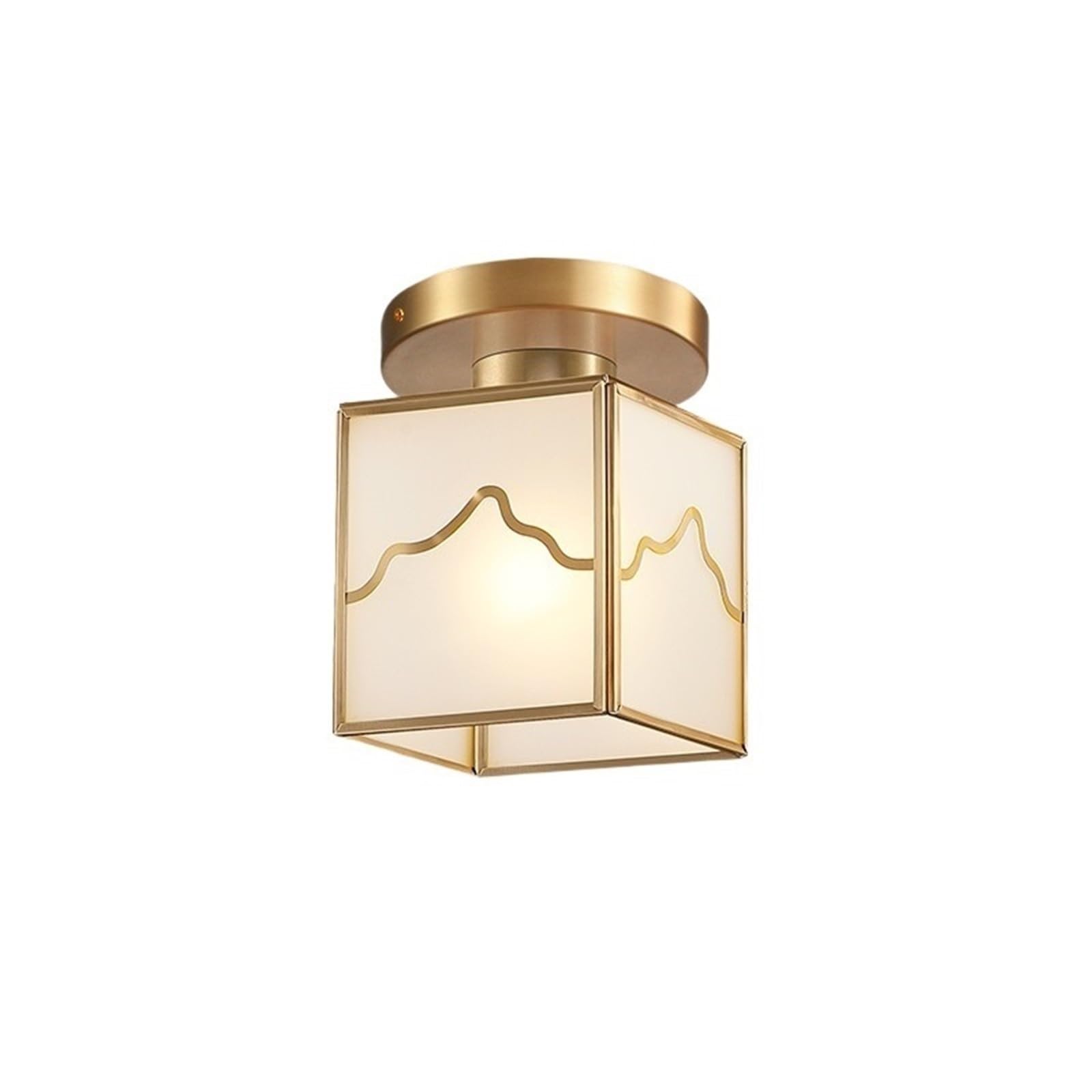 gC3sJ7wn6b Ceiling Lights for Bedroom Aisle Balcony Entrance Copper Lamp Simple Bedroom Modern Glass Lampshade(Gold)