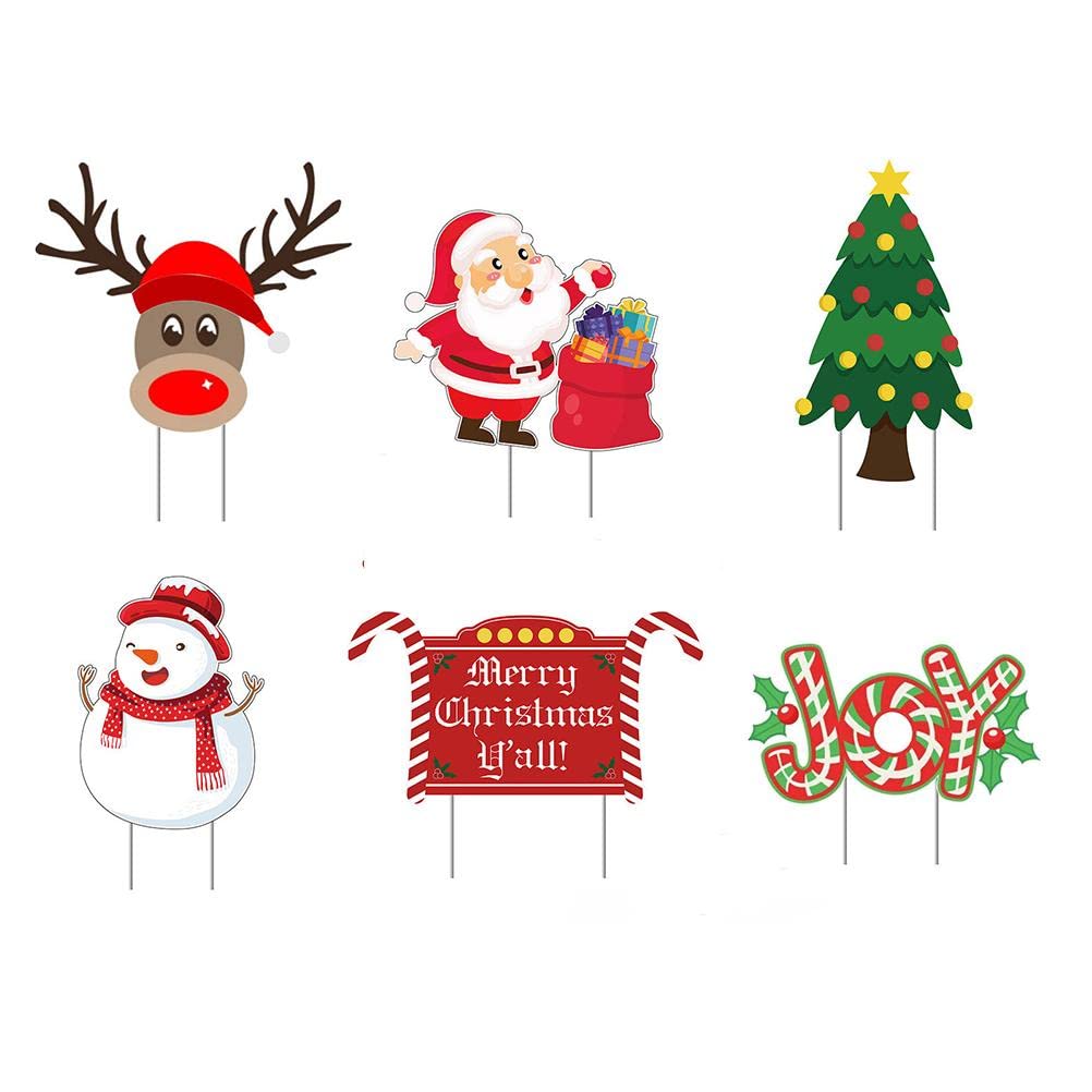 3pcs Signes De Cour De Noël Piquets Décoration De Jardin Extérieur
