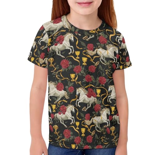Image of Kids Graphic T-Shirt Boys Girls Novelty Tees Top Short Sleeve Shirts Summer Blouses 3-16