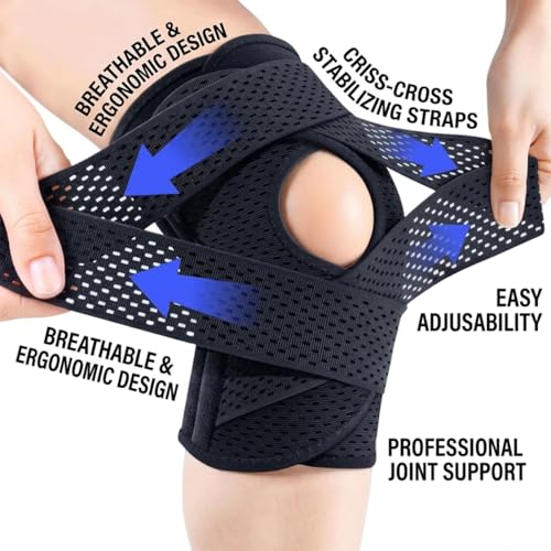 Meniscus Brace – Knee Support for Pain Relief, Stabilization & Compression for Meniscus Tear, ACL, MCL, Arthritis, and Sports Recovery (1PC, Large)