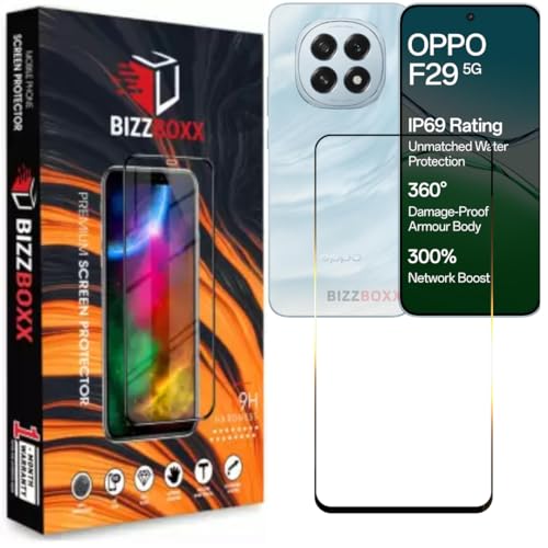 Image of Compatible With OPPO F29 5G Tempered Glass Screen Protector Guard - High Definition, Easy Install, Anti-Fingerprint Screen Guard (For OPPO F 29-6.7 inch) - Pack of 1