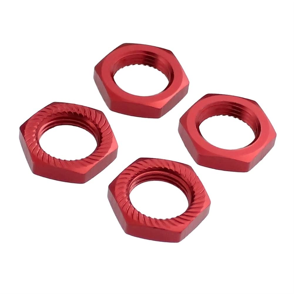 Traxxas Dadi Ruota, Splined, 17mm, Seghettato (Anodizzato Rosso) (4