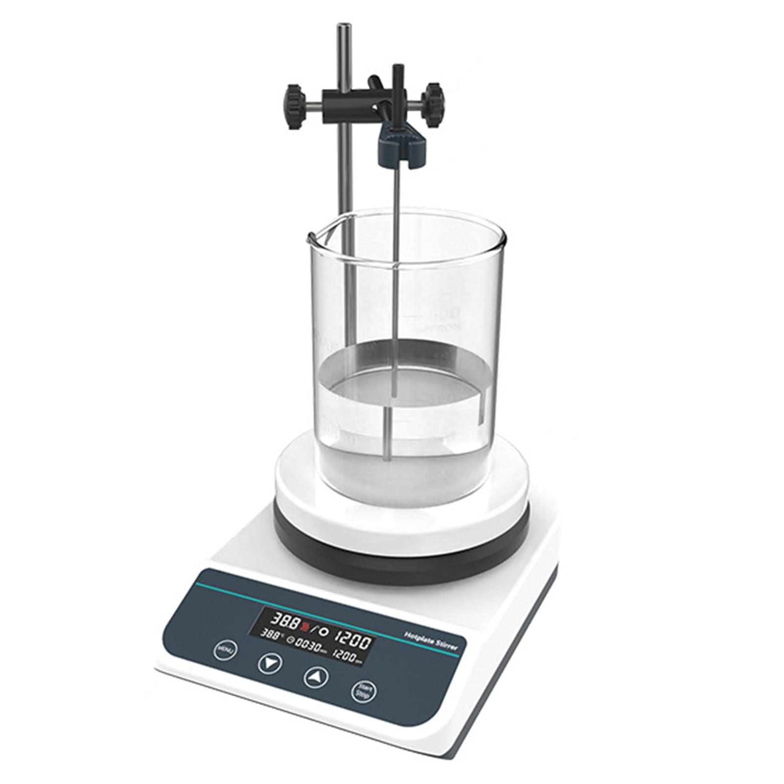 Agitador magnético digital, mezclador de laboratorio de 2 litros con sonda de temperatura, velocidad ajustable 50-1500 rpm, rango de tiempo de 1 min-12 h para una mezcla eficaz de laboratorio