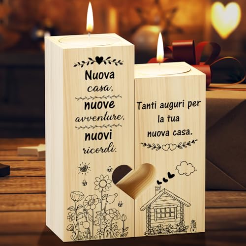 Funnli Regalo Casa Nuova, Candelabro a Forma di Cuore Regali per Casa Nuova, Regalo i Nuovi Proprietari Casa, Idee Regalo Casa Nuova per Amici, Familiari - Nuova Casa Nuova Avventura Nuovi Ricordi