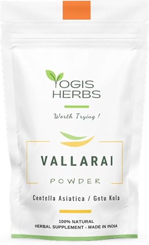 YOGIS HERBS Vallarai Powder (Centella Asiatica/Gotu Kola) 1 Lb - Apoyo a la salud del cerebro