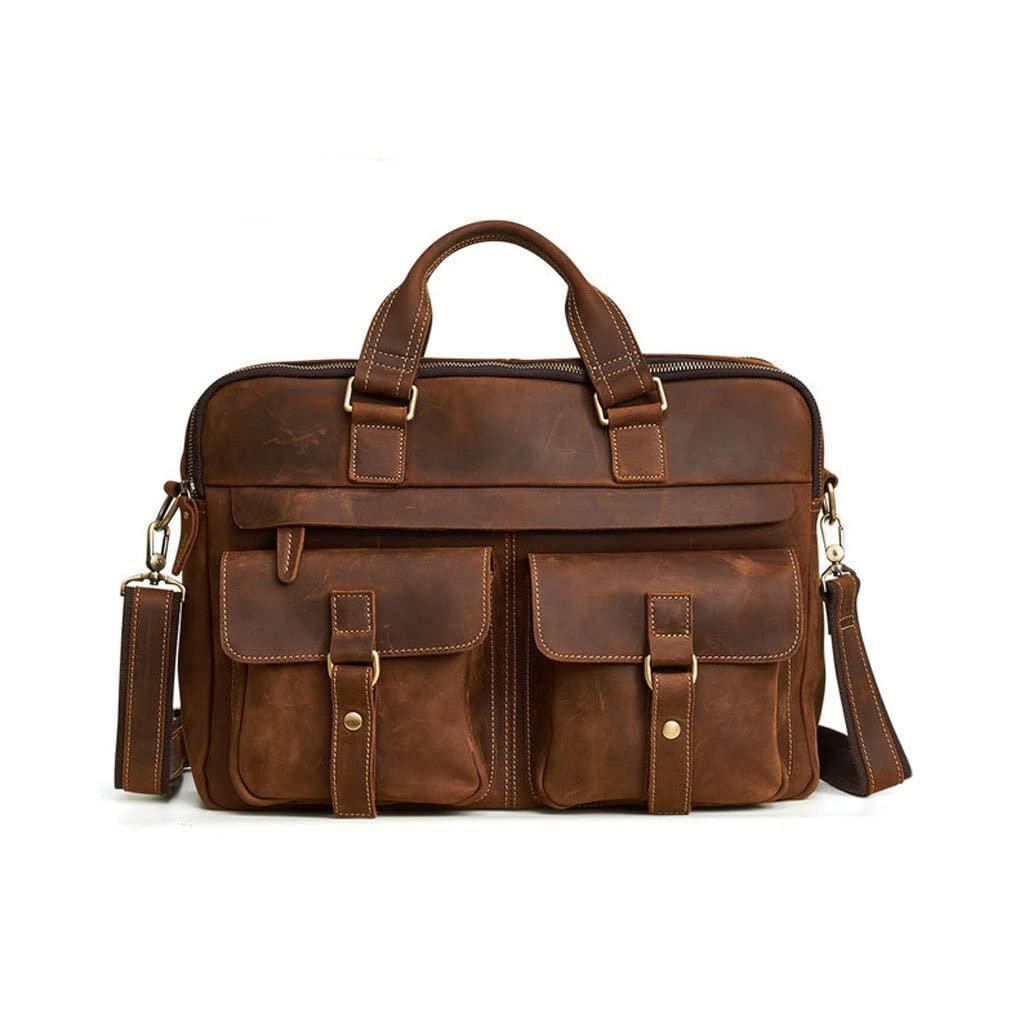 ERTXGBA Office Bags Mens Business Laptop Leather Messenger Documents Shoulder Handbags Men