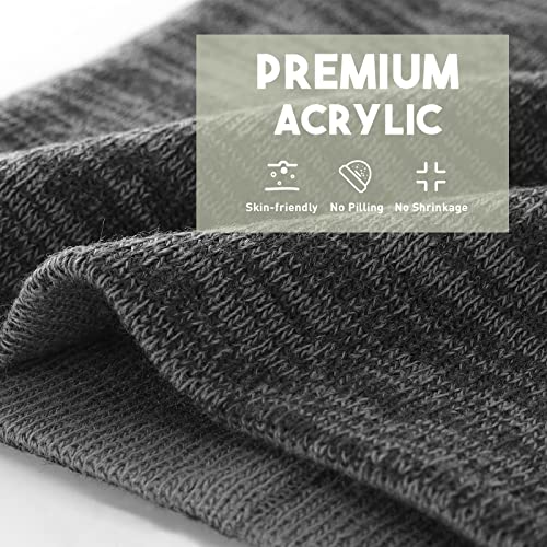 Vodiore Grey Beanies For Men Women Warm Slouchy Knitted Hat Soft Reversible Beanie Caps Grey #TOP3