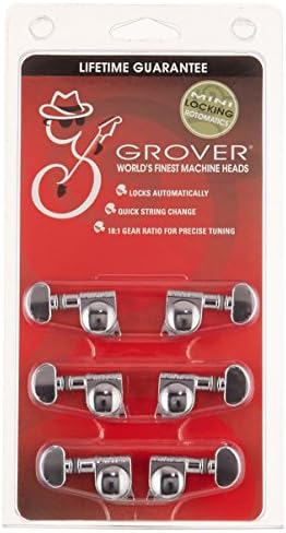 Grover 406C Rotomatic Mini 3 per Side Self Locking Machine Heads, Chrome
