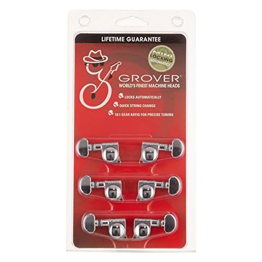 Grover 406C Rotomatic Mini 3 per Side Self Locking Machine Heads, Chrome