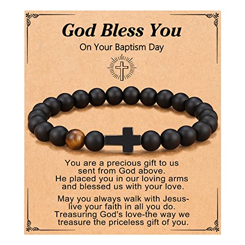 Orispre Baptism Gifts Catholic Christening Religious Christian Easter Gifts Cross Bracelet For Teen Men cover