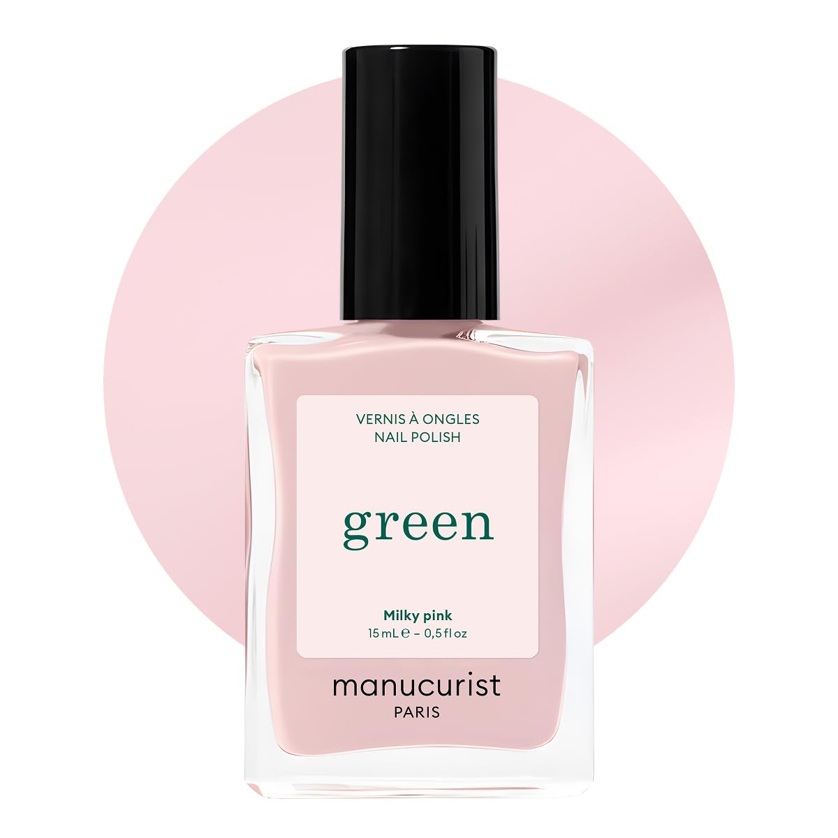 Manucurist - Green Smalto Unghie Milky Pink - Smalto Rosa Lattiginoso - Smalti per Unghie Classico - Vegano e di Origine Biologica (80%) - Manicure Professionale - Idee Regalo Donna