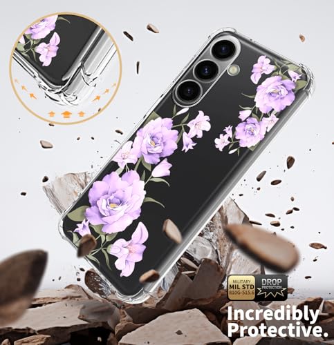 EMUYGIU for Samsung Galaxy S25 FE Case Flowers [Buffertech 6.7ft Military-Grade Drop Protection] [Anti Peel Off Tech] Clear TPU Bumper 5G Phone Case Cover Design (Flower Series) - image 4