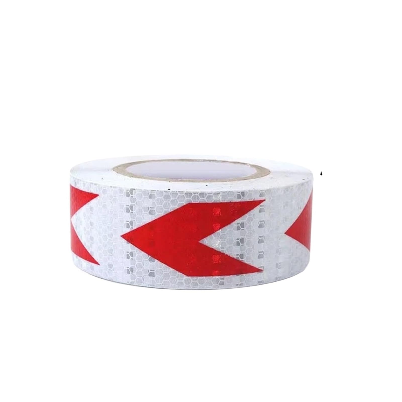 Yuzguhey Red White Reflective Tape, Self Adhesive Fluorescent Reflector Warning Tape, 5 Meters Multicolor Arrow Guide Sign Pack Of 3(Red White)