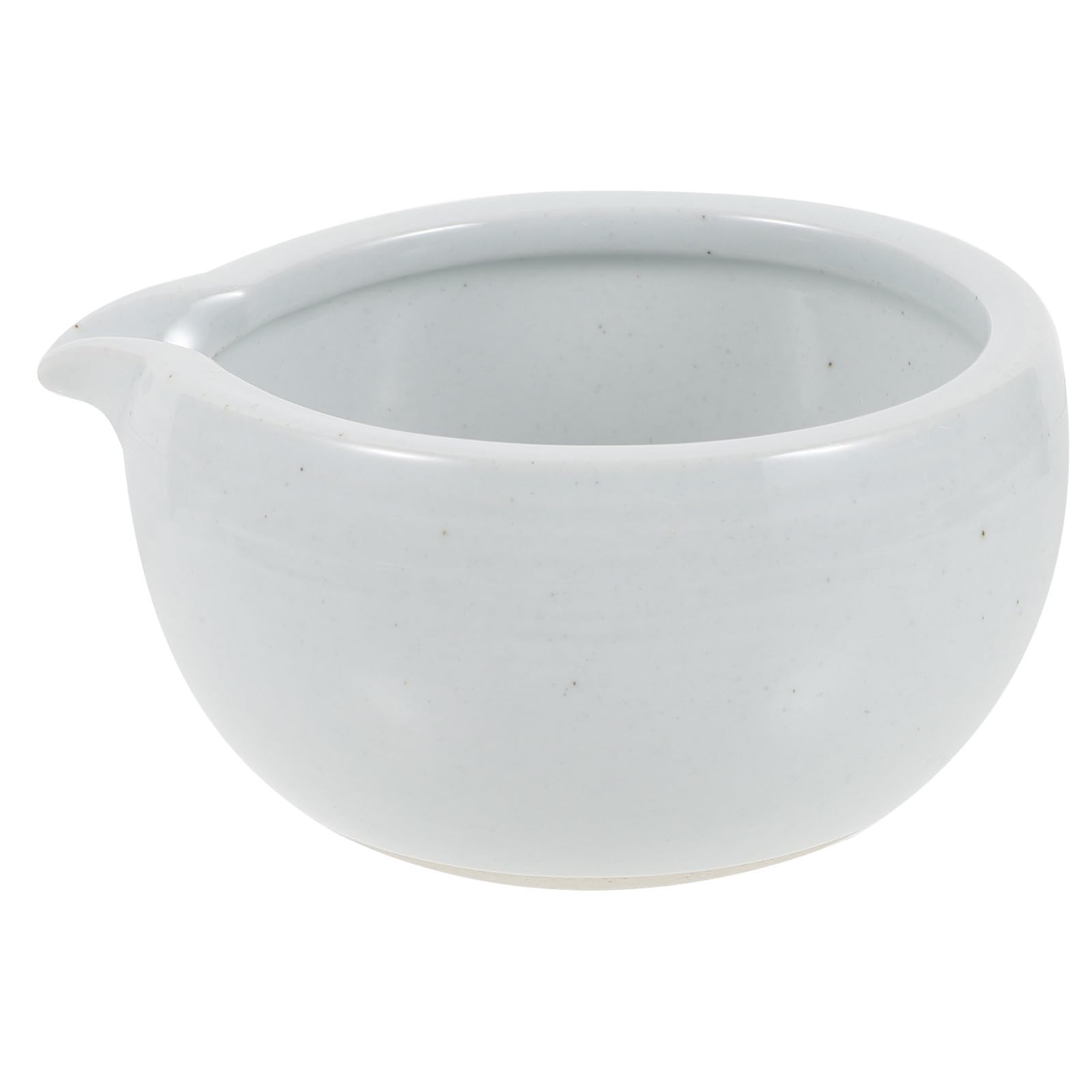 Operitacx Cuenco de Matcha Japonés de Cerámica Blanco con Pico Vertedor y Capacidad de 525ml, Fácil de Usar para Ceremonia del Té en Casa o Casa de Té Tradicional