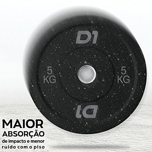 Par Anilha Olímpica Bumper Cross Training de Borracha Hi Temp 5kg D1fitness