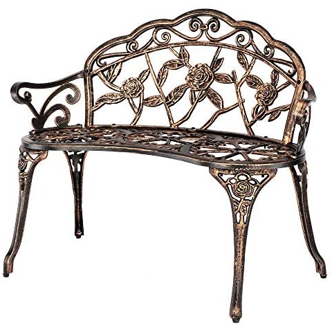 VINGLI Outdoor Metal Rose Bench Cover