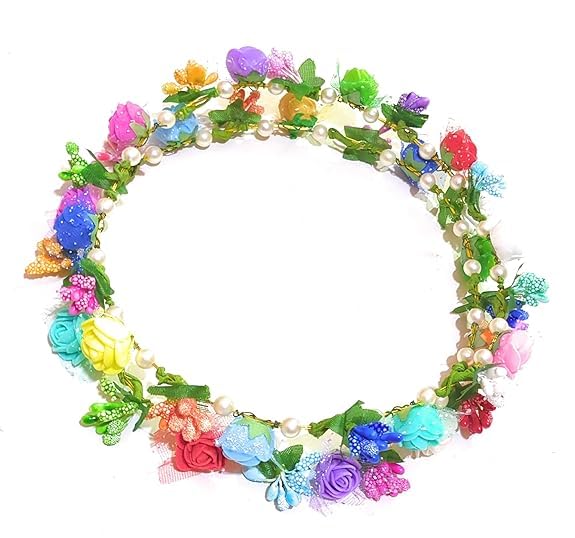 2PCS Artificial Rose Pollen Leaf Flower Crown, Floral Bridal Tiara | Handcrafted Tiaras for Weddings, Parties and all Special Events (Brown, Medium)-image-27