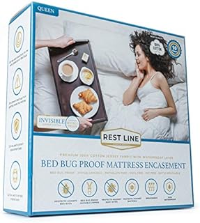 Zip-Up Bedbug Proof Mattress Protector (Queen Size) 100% Cotton. Full Six Sided Mattress