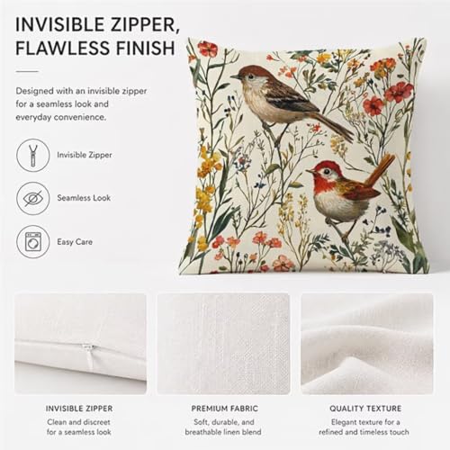 Housse de coussin impermeable anti tache lin beige 60x60