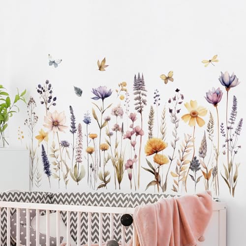 Vinilos decorativos flores bohemias 2 piezas 11.8 x 35.4 in miniatura 4