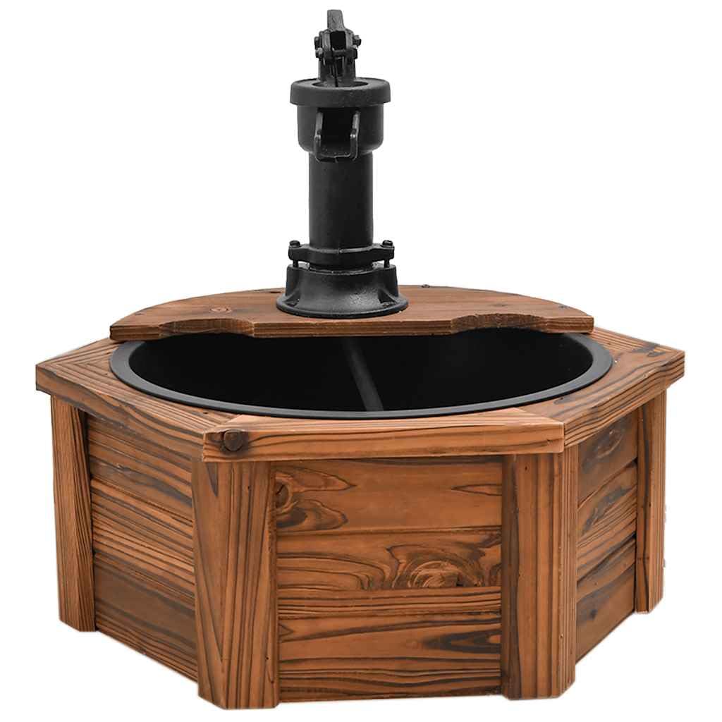 vidaXL Fontaine à Eau avec Pompe 57x57x53 cm Bois de Sapin Massif