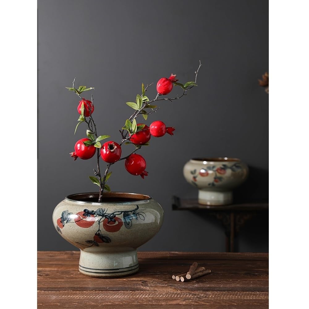 doniczka Doniczka ceramiczna Jingdezhen w stylu chińskim, ręcznie malowana, duża, wysoka, podstawkowa, doniczka na kwiaty, zielona do użytku domowego