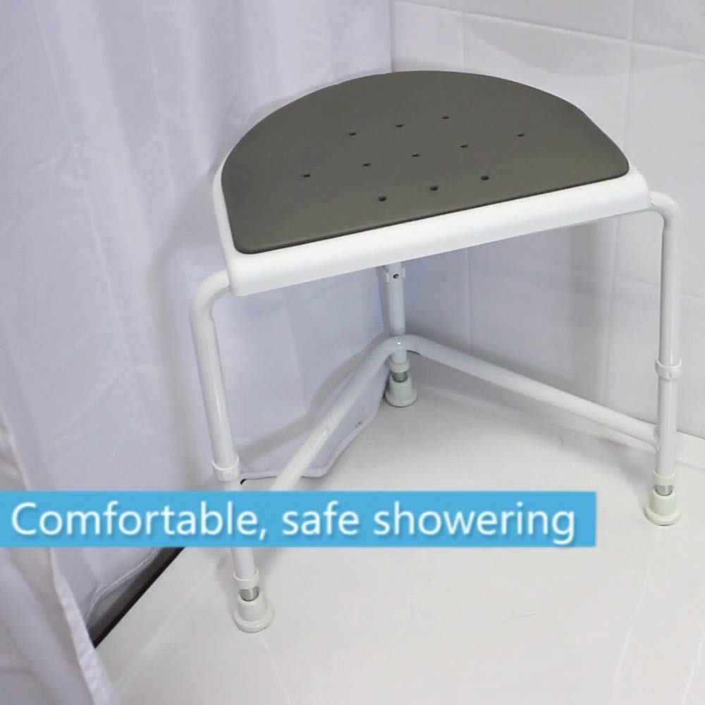 NRS Healthcare NRS N05382 - Taburete de ducha, color blanco y gris