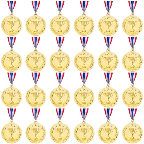 Caydo 24 Pieces Gold Award Medals Metal Winner Medals for Award for Adults for Competitions, Sports Events, Party, 2 Inch by Caydo - Used condition - US$18.44