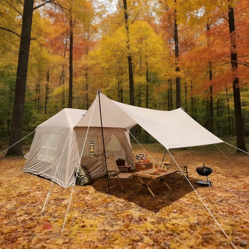 Carpa inflable para camping 4-6 personas beige miniatura 3
