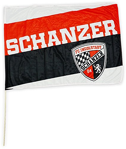 Drapeau FC Ingolstadt 04 Schanzer avec hampe pour afficher vos couleurs au stade