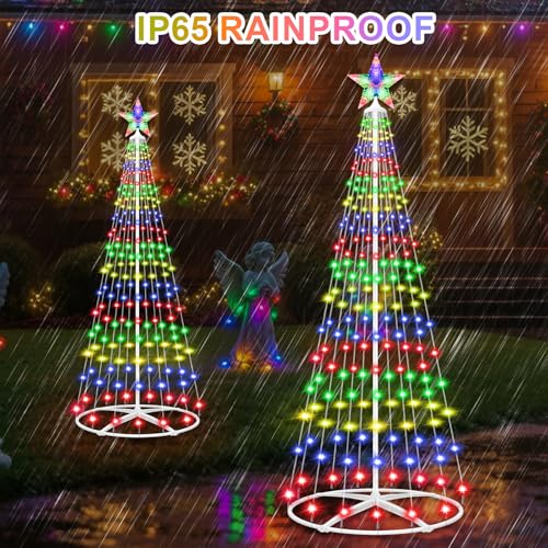 Prelit Christmas Cone Tree with Lights, 5FT Small Christmas Tree Light - Image 5
