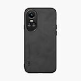 Kepuch Silklike Case for Oppo Reno 10/Reno 10 Pro - Black Hybrid Case with Built-in Metal Plate, Supports Magnetic Car Holder, Precise Cutouts, Avoids Fingerprints and Dust