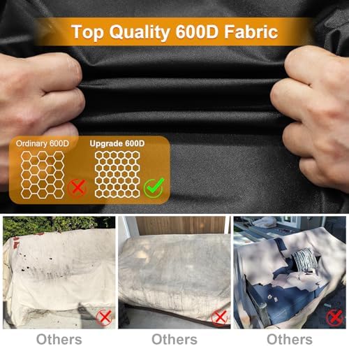Kipiea Patio Sofa Cover, Heavy Duty 600D Outdoor Couch Cover Waterproof Winter, 2-Seat Patio Furniture Cover Loveseat, Outdoor Sofa Covers with Anti UV and No Tears, No Fading (60" W x 34" D x 31" H) — view 5