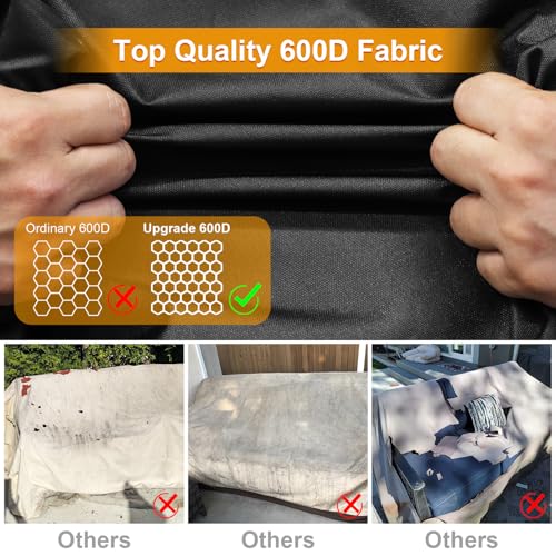 Kipiea Patio Sofa Cover, Heavy Duty 600D Outdoor Couch Cover Waterproof Winter, 2-Seat Patio Furniture Cover Loveseat, Outdoor Sofa Covers with Anti UV and No Tears, No Fading (60" W x 34" D x 31" H) by Kipiea - Image 6