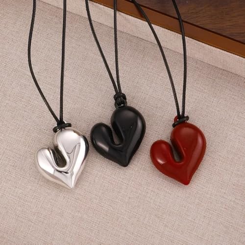 Collier cœur pour femmes TABOJS, bijou ajustable d'exception
