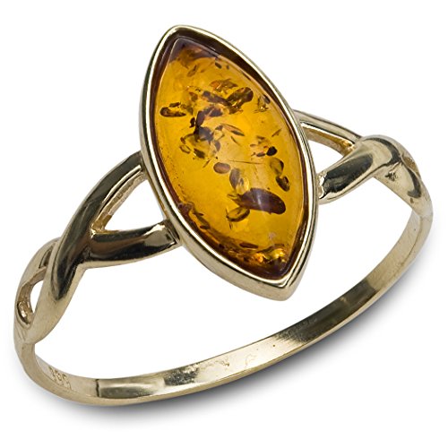 Noda 585 Gold geelgoud Oval barnsteen