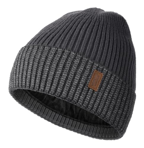 Image of Wmcaps Warm Beanie for Men Women, Fleece Lined Beanie Warm Winter Caps Unisex Fashion Knit Cuffed Cap