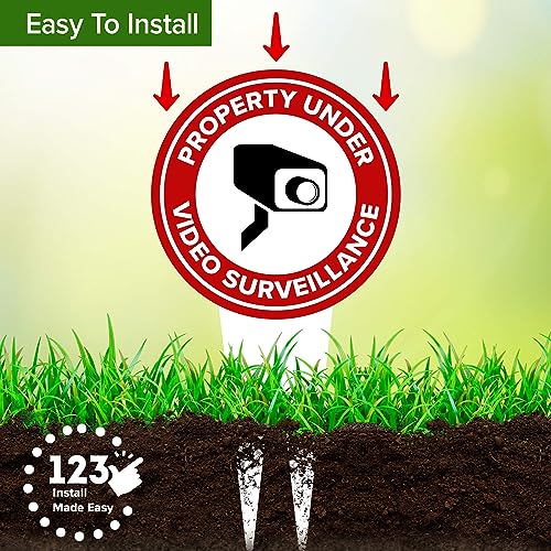 Image of Property Under Video Surveillance Sign, 7x13, Heavy Duty Integrated Ground Stakes, Indoor /Outdoor Use, Rust Free Aluminum Composite, Made in USA by My Sign center