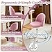 VINGLI Candy Chair Armless Cute Desk Chair,Comfy Small Office Chair with Wheels,Vanity Chair Lumbar Support,Teddy Adjustable Rolling Swivel Computer Task Chair for Home Office,Bedroom,Lilac Purple