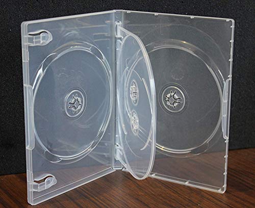 2 Pack Crystal Clear Standard Size 4 DVD Case Box 14mm Four Discs