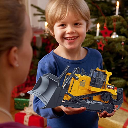 fisca Remote Control Bulldozer RC 1/16 Full Functional Construction Vehicle, 2.4Ghz 11 Channel Dozer Front Loader Toy with Light and Sound for Kids Age 6, 7, 8, 9, 10 and Up Years Old by fisca - Used condition - Image 6