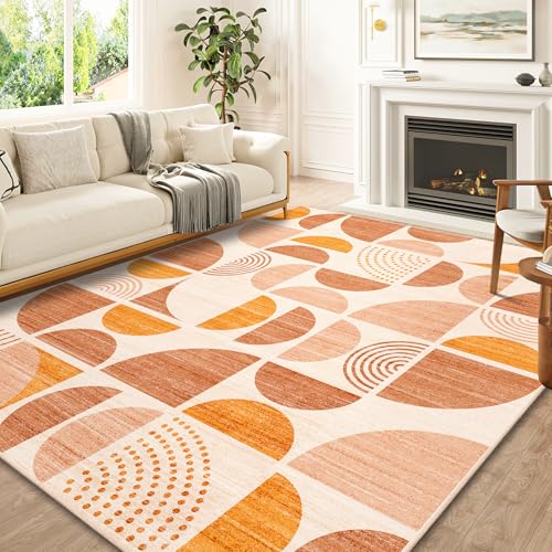 MUJOO 8x10 Area Rugs,Washable Rugs for Living Room Bedroom,Boho Large