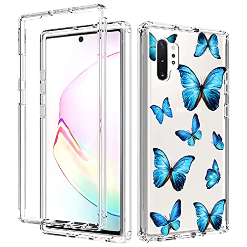 sidande Case for Galaxy Note 10 Plus 5G, Galaxy Note 10+, Samsung Note 10 Plus Case, Full Body Clear Floral Soft Flexible Phone Protective Armor Cover for Samsung Galaxy Note 10 Plus (Butterfly)