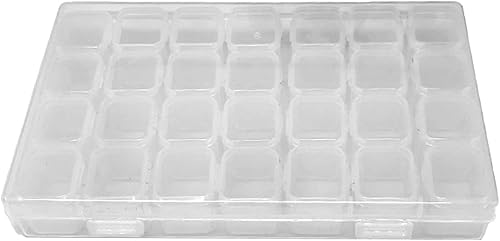 Miniatura 1 de Estuche organizador de plástico con 28 ranuras, transparente, decoración de accesorios de arte de uñas, caja organizadora de almacenamiento de