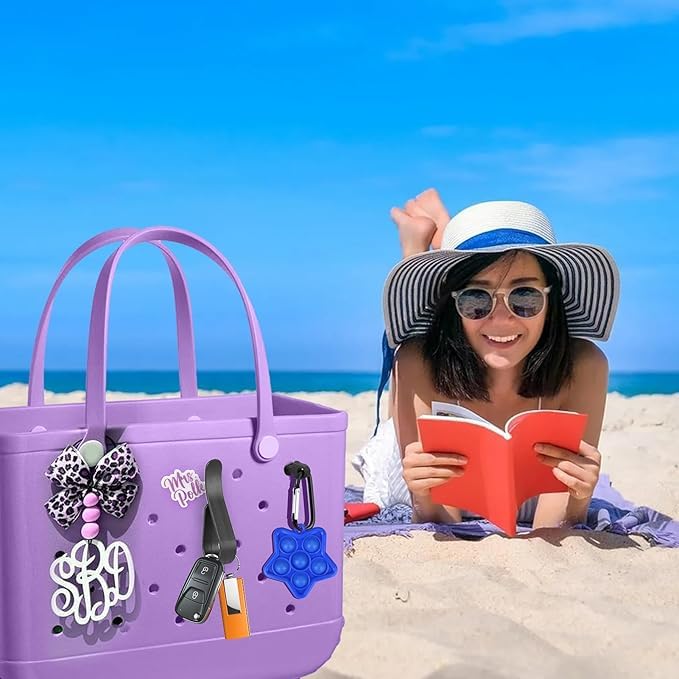 Image of Mity rain Key Holder for Bogg Bag, Accessories for Bogg Bags Original X Large, Insert Charm Carabiner Keychain for Beach Bag